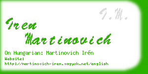 iren martinovich business card